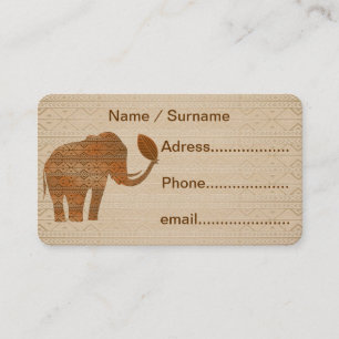 Elephant Tribal Art Design Business Cards