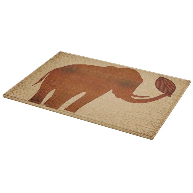 Elephant Tribal Art Design Cutting Boards (Corner)