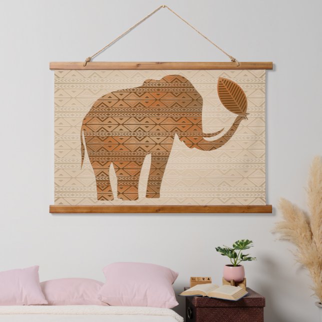 Elephant Tribal Art Design Hanging Tapestry (Bedroom)