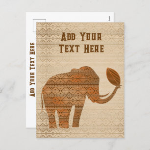 Elephant Tribal Art Design Holiday Postcard