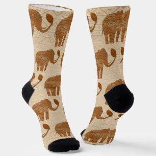 Elephant Tribal Art Design Socks