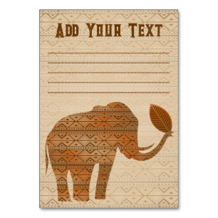 Elephant Tribal Art Design Table Number