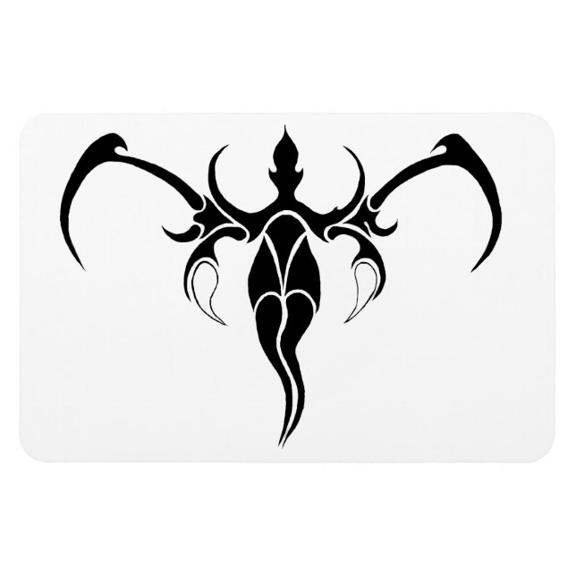 Elephant Tribal Tattoo - Black and white Magnet (Horizontal)