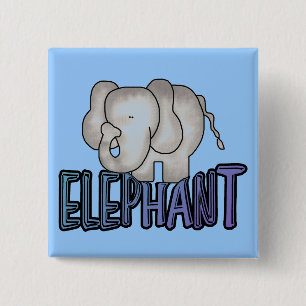 Elephant Tshirts and Gifts 15 Cm Square Badge