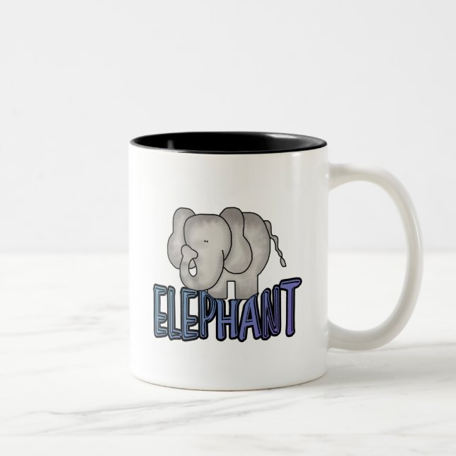 Elephant Tshirts and Gifts Two-Tone Coffee Mug (Right)