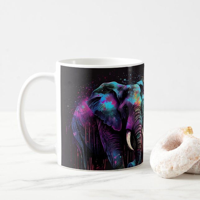 Elephant Tumbler Wrap Sublimation Design Coffee Mug (With Donut)
