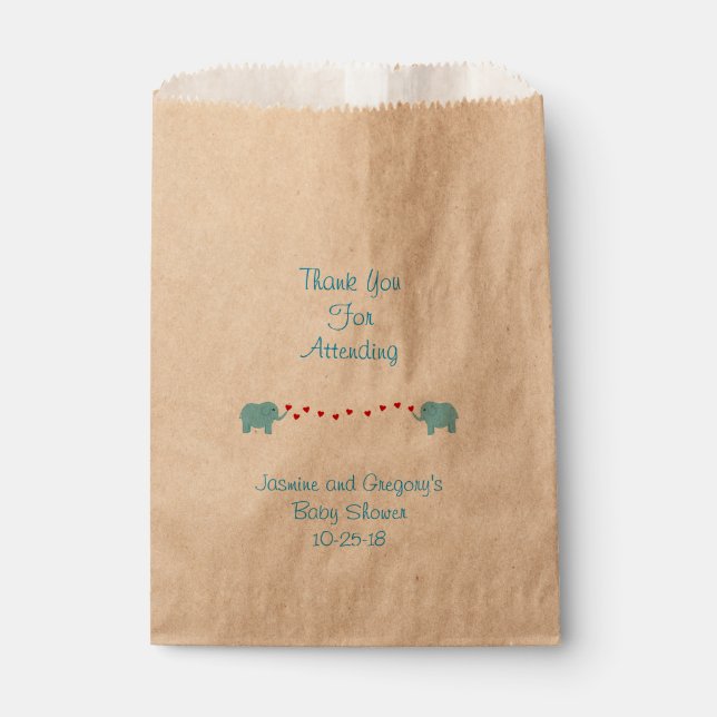 Elephant Twin Boys Favour Bag (Front)