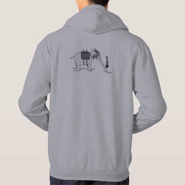 Elephant Upgrade men gray hooded sweatshirt back (Back)