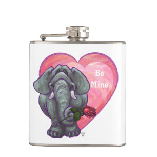 Elephant Valentine's Day Hip Flask