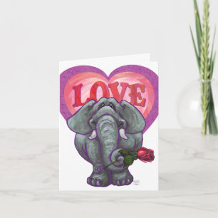 Elephant Valentine's Day Holiday Card