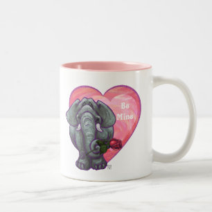 Elephant Valentine's Day Two-Tone Coffee Mug