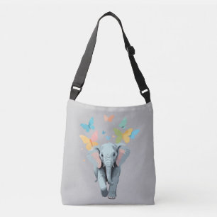 Elephant Vector Painting Adorable Fun Animal Play Crossbody Bag