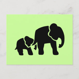 Elephant Vintage Wood Engraving Postcard