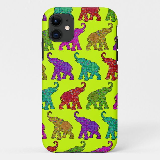 Elephant Walk pattern tiles design Case-Mate iPhone Case (Back)