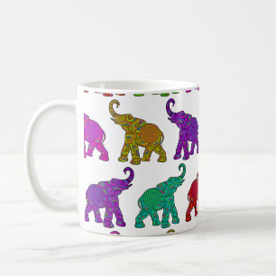 Elephant Walk pattern tiles design Coffee Mug