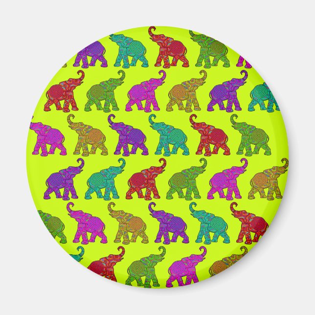 Elephant Walk pattern tiles design Magnet (Front)