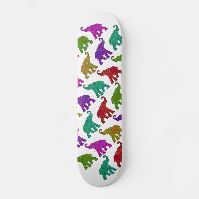 Elephant Walk pattern tiles design Skateboard (Front)