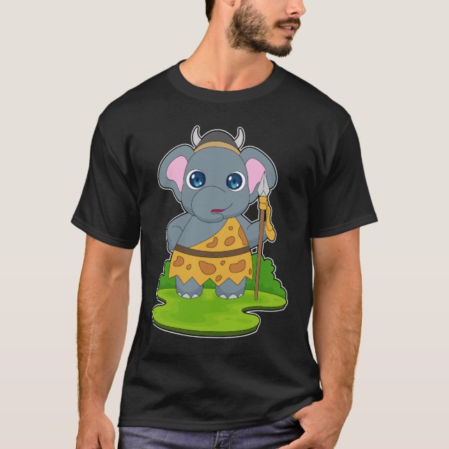 Elephant Warrior Spear T-Shirt (Front)