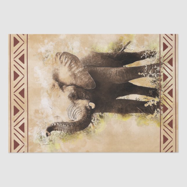 Elephant Watercolor Tissue Paper (Front)