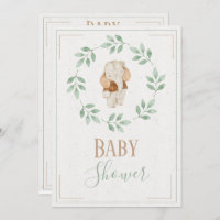 Elephant Watercolor Wreath Baby Shower