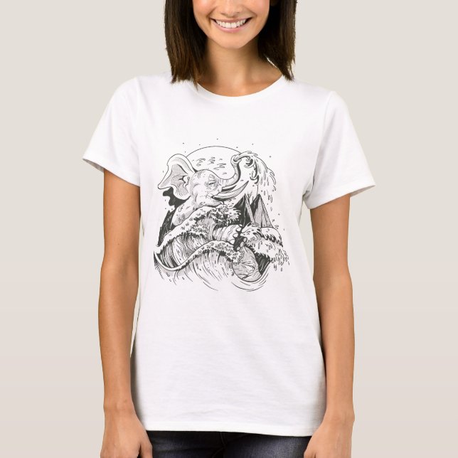 Elephant Waves T-Shirt (Front)