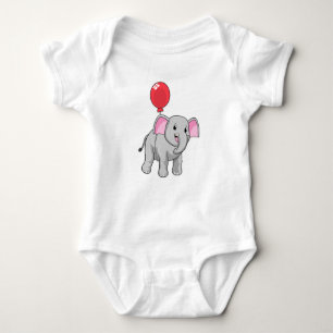 Elephant with Balloon Baby Bodysuit