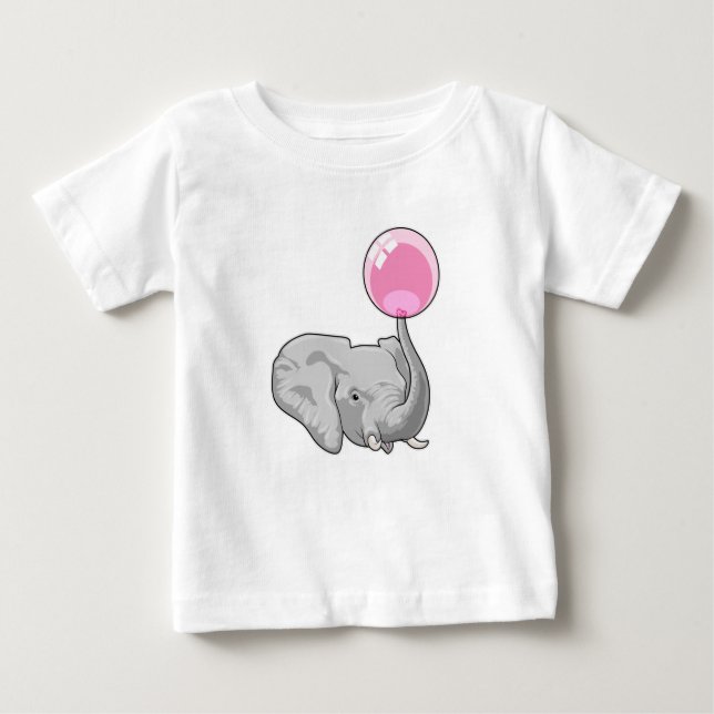 Elephant with Balloon Baby T-Shirt (Front)