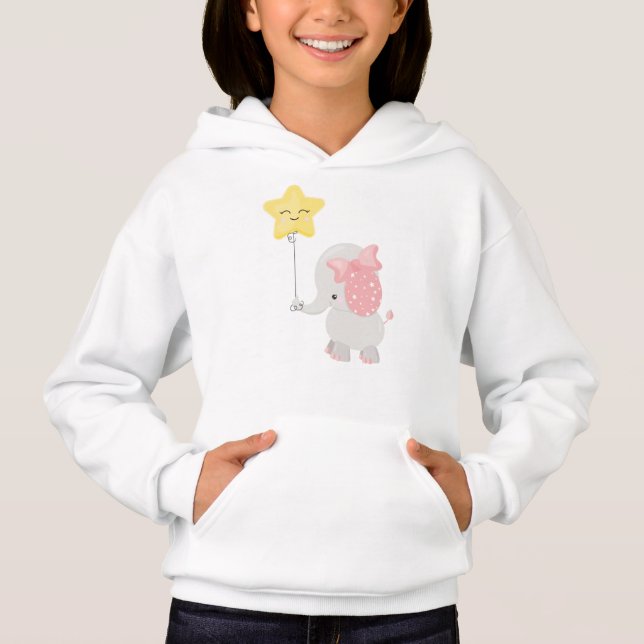 Elephant With Balloon, Crown, Cute Elephant, Star (Front)