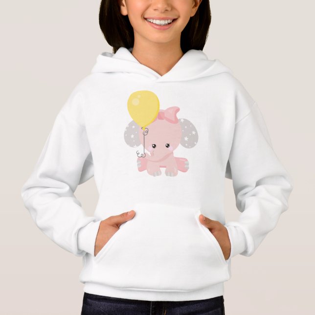 Elephant With Balloon, Cute Elephant, Crown, Stars (Front)