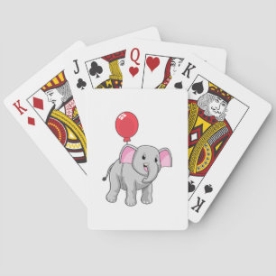 Elephant with Balloon Playing Cards