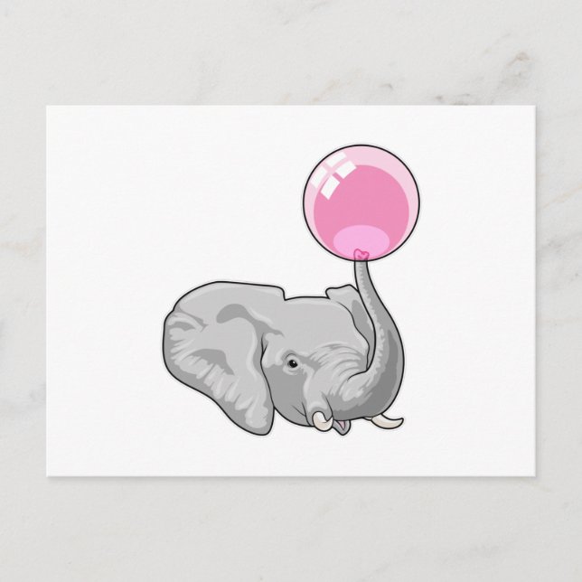 Elephant with Balloon Postcard (Front)