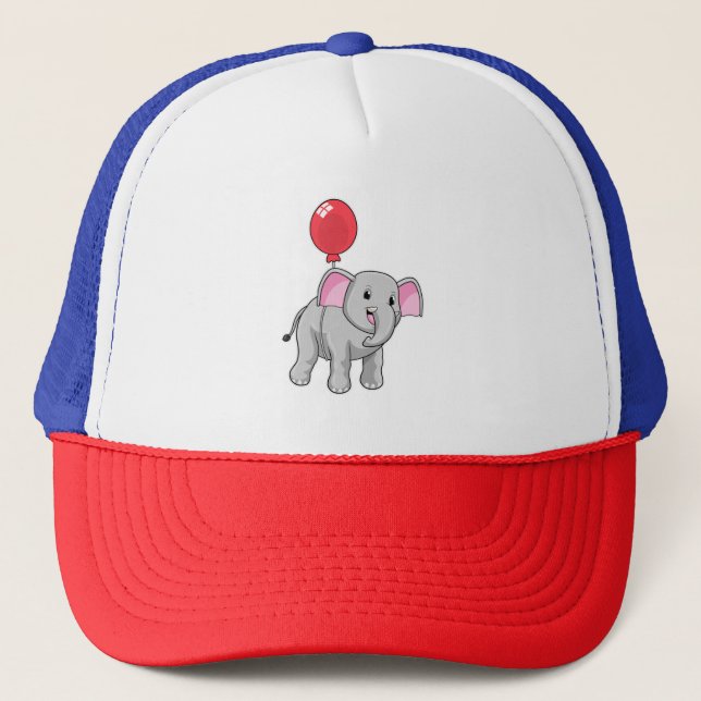 Elephant with Balloon Trucker Hat (Front)