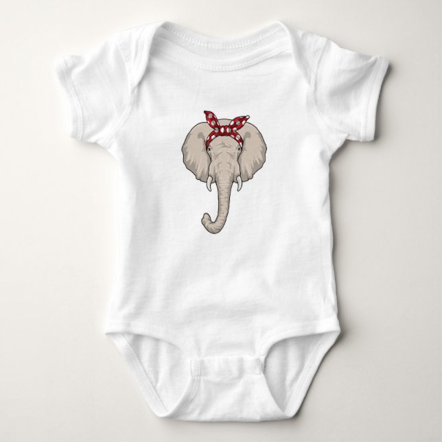 Elephant with Bandana Baby Bodysuit (Front)