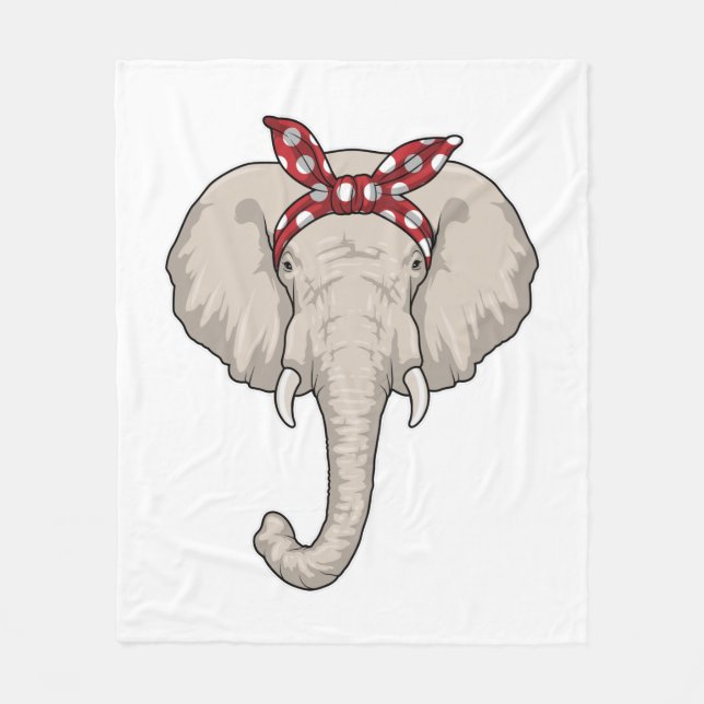 Elephant with Bandana Fleece Blanket (Front)