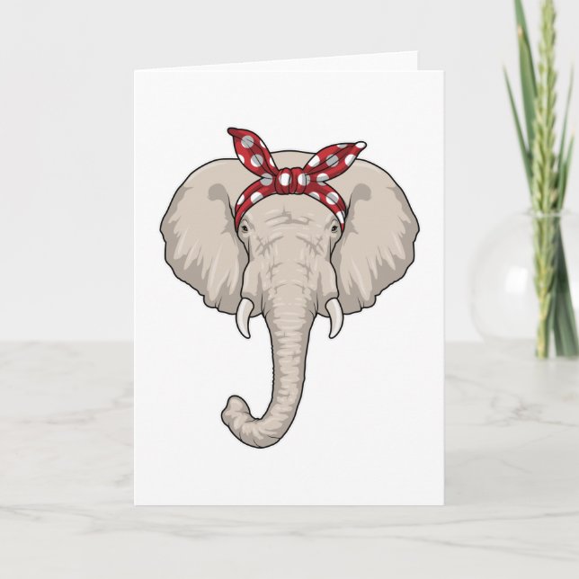 Elephant with Bandanna Card (Front)
