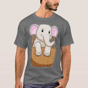 Elephant with Basket T-Shirt