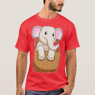 Elephant with Basket T-Shirt