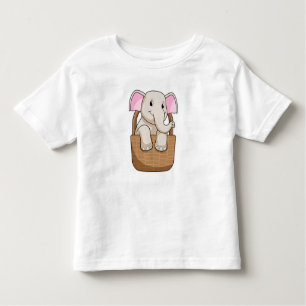 Elephant with Basket Toddler T-Shirt