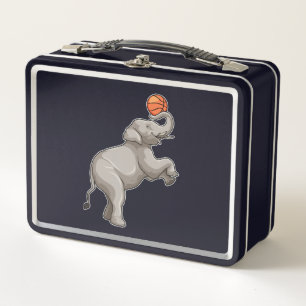 Elephant with Basketball Metal Lunch Box