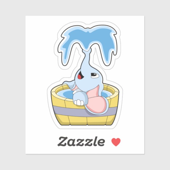 Elephant with Bathtub full of Water (Sheet)