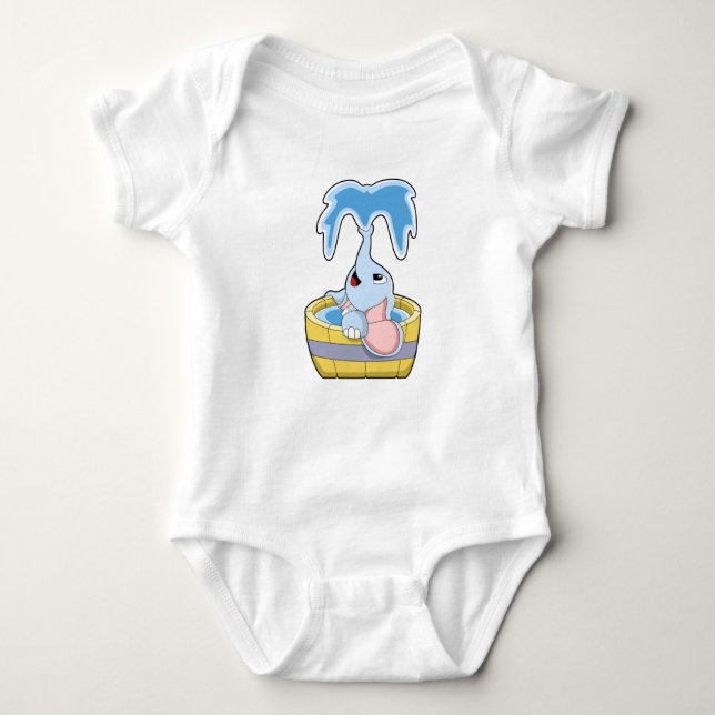 Elephant with Bathtub full of Water Baby Bodysuit (Front)
