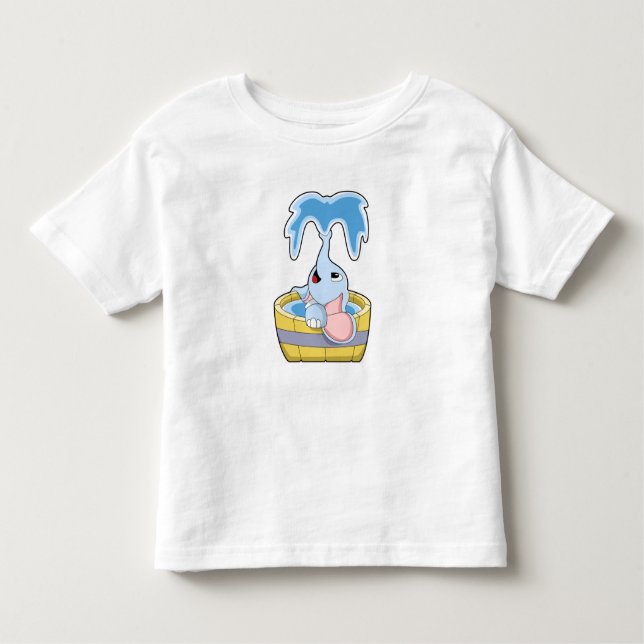 Elephant with Bathtub full of Water Toddler T-Shirt (Front)