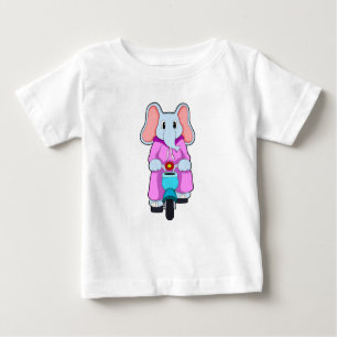 Elephant with Bicycle Baby T-Shirt