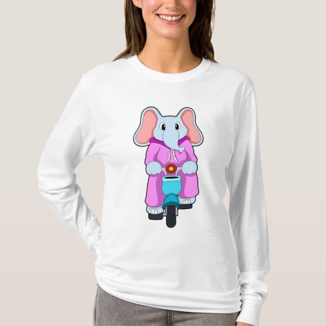 Elephant with Bicycle T-Shirt (Front)