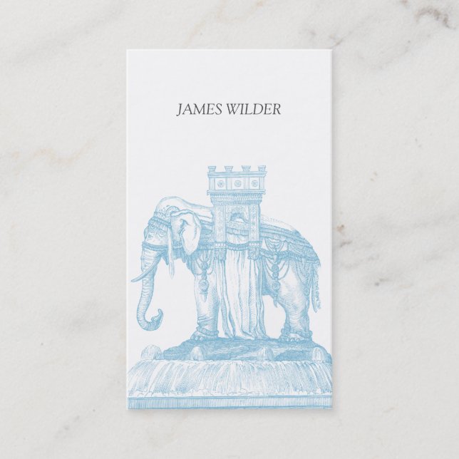 Elephant With Buddha Quotation Business Card (Front)