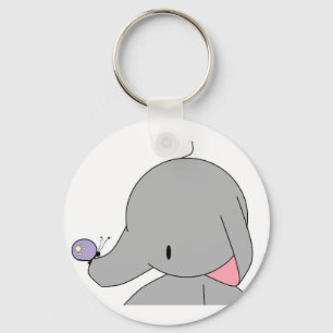 elephant with butterfly keychain