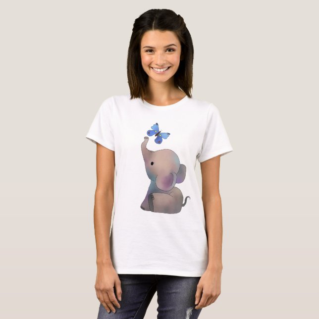 Elephant with butterfly T-Shirt (Front Full)