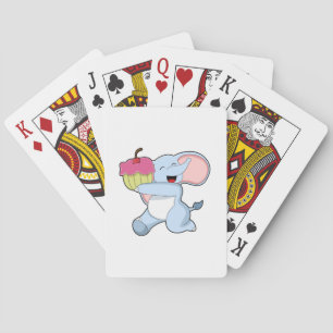 Elephant with Cake Playing Cards