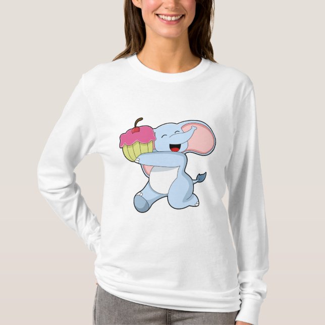 Elephant with Cake T-Shirt (Front)