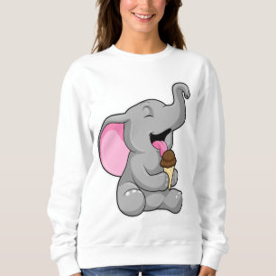 Elephant with Chocolate Waffle ice cream Sweatshirt